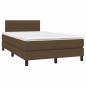 Preview: Boxspringbett mit Matratze & LED Dunkelbraun 120x200 cm Stoff