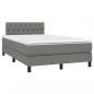 Preview: Boxspringbett mit Matratze & LED Dunkelgrau 120x200 cm Stoff