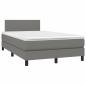 Preview: Boxspringbett mit Matratze & LED Dunkelgrau 120x200 cm Stoff