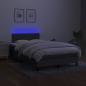 Preview: Boxspringbett mit Matratze & LED Dunkelgrau 120x200 cm Stoff