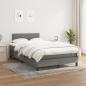 Preview: ARDEBO.de - Boxspringbett mit Matratze Dunkelgrau 120x200 cm Stoff