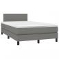 Preview: Boxspringbett mit Matratze Dunkelgrau 120x200 cm Stoff