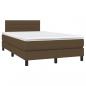 Preview: Boxspringbett mit Matratze Dunkelbraun 120x200 cm Stoff