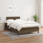 Preview: ARDEBO.de - Boxspringbett mit Matratze Dunkelbraun 120x200 cm Stoff