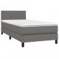 Preview: Boxspringbett mit Matratze Grau 100x200 cm Kunstleder