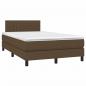 Preview: Boxspringbett mit Matratze & LED Dunkelbraun 120x200 cm Stoff