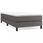 Preview: Boxspringbett mit Matratze Grau 100x200 cm Kunstleder