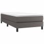 Preview: Boxspringbett mit Matratze Grau 100x200 cm Kunstleder