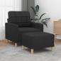 Preview: ARDEBO.de - Sessel mit Hocker Schwarz 60 cm Stoff