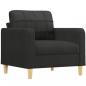 Preview: Sessel mit Hocker Schwarz 60 cm Stoff