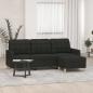 Preview: ARDEBO.de - 3-Sitzer-Sofa mit Hocker Schwarz 180 cm Stoff