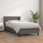 Preview: ARDEBO.de - Boxspringbett mit Matratze Grau 100x200 cm Kunstleder