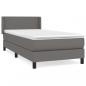 Preview: Boxspringbett mit Matratze Grau 100x200 cm Kunstleder