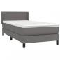 Preview: Boxspringbett mit Matratze Grau 100x200 cm Kunstleder