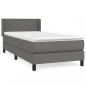 Preview: Boxspringbett mit Matratze Grau 100x200 cm Kunstleder