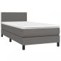 Preview: Boxspringbett mit Matratze & LED Grau 100x200 cm Kunstleder