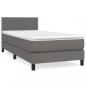 Preview: Boxspringbett mit Matratze Grau 100x200 cm Kunstleder