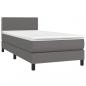 Preview: Boxspringbett mit Matratze Grau 100x200 cm Kunstleder