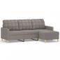 Preview: 3-Sitzer-Sofa mit Hocker Taupe 180 cm Stoff