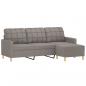 Preview: 3-Sitzer-Sofa mit Hocker Taupe 180 cm Stoff