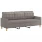 Preview: 3-Sitzer-Sofa mit Hocker Taupe 180 cm Stoff