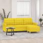 Preview: ARDEBO.de - 3-Sitzer-Sofa mit Hocker Hellgelb 180 cm Stoff