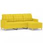 Preview: 3-Sitzer-Sofa mit Hocker Hellgelb 180 cm Stoff