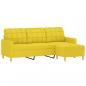 Preview: 3-Sitzer-Sofa mit Hocker Hellgelb 180 cm Stoff