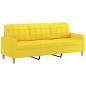 Preview: 3-Sitzer-Sofa mit Hocker Hellgelb 180 cm Stoff