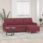 Preview: ARDEBO.de - 3-Sitzer-Sofa mit Hocker Weinrot 180 cm Stoff