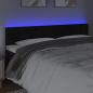 Preview: LED Kopfteil Schwarz 200x5x78/88 cm Samt