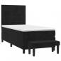 Preview: Boxspringbett mit Matratze Schwarz 100x200 cm Samt