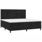 Preview: Boxspringbett mit Matratze & LED Schwarz 200x200 cm Samt