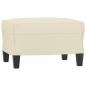 Preview: 3-Sitzer-Sofa mit Hocker Creme 180 cm Kunstleder