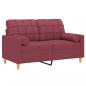 Preview: 2-Sitzer-Sofa mit Zierkissen Weinrot 120 cm Stoff