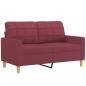 Preview: 2-Sitzer-Sofa mit Zierkissen Weinrot 120 cm Stoff