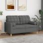 Preview: ARDEBO.de - 2-Sitzer-Sofa mit Zierkissen Dunkelgrau 120 cm Stoff