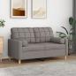 Preview: ARDEBO.de - 2-Sitzer-Sofa mit Zierkissen Taupe 120 cm Stoff