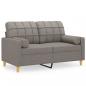 Preview: 2-Sitzer-Sofa mit Zierkissen Taupe 120 cm Stoff