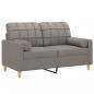 Preview: 2-Sitzer-Sofa mit Zierkissen Taupe 120 cm Stoff