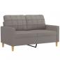 Preview: 2-Sitzer-Sofa mit Zierkissen Taupe 120 cm Stoff