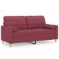 Preview: 2-Sitzer-Sofa mit Zierkissen Weinrot 140 cm Stoff