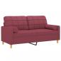 Preview: 2-Sitzer-Sofa mit Zierkissen Weinrot 140 cm Stoff