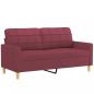 Preview: 2-Sitzer-Sofa mit Zierkissen Weinrot 140 cm Stoff