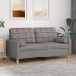 Preview: ARDEBO.de - 2-Sitzer-Sofa mit Zierkissen Taupe 140 cm Stoff