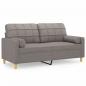 Preview: 2-Sitzer-Sofa mit Zierkissen Taupe 140 cm Stoff