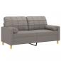 Preview: 2-Sitzer-Sofa mit Zierkissen Taupe 140 cm Stoff