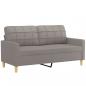 Preview: 2-Sitzer-Sofa mit Zierkissen Taupe 140 cm Stoff