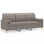 Preview: 3-Sitzer-Sofa mit Zierkissen Taupe 180 cm Stoff