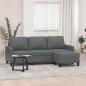 Preview: ARDEBO.de - 3-Sitzer-Sofa mit Hocker Dunkelgrau 180 cm Stoff